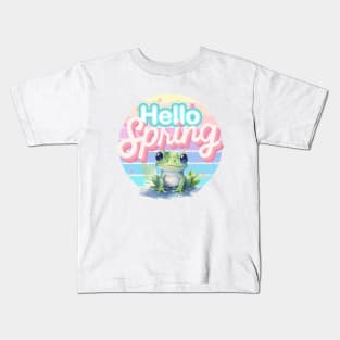 Hello Spring Froggy! Kids T-Shirt